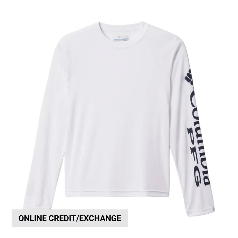 Columbia Kids' PFG Terminal Tackle Long Sleeve Tee - White/Navy