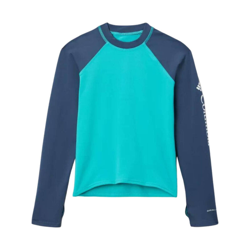 Columbia Kids' Sandy Shores Long Sleeve Sunguard Shirt - Bright Aqua/Dark Mountain