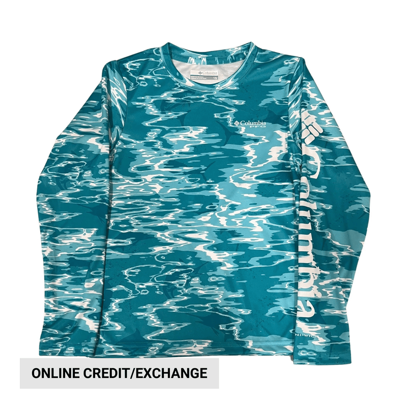 Columbia Kids' Super Terminal Tackle Long Sleeve Shirt - Ocean Teal Ripples