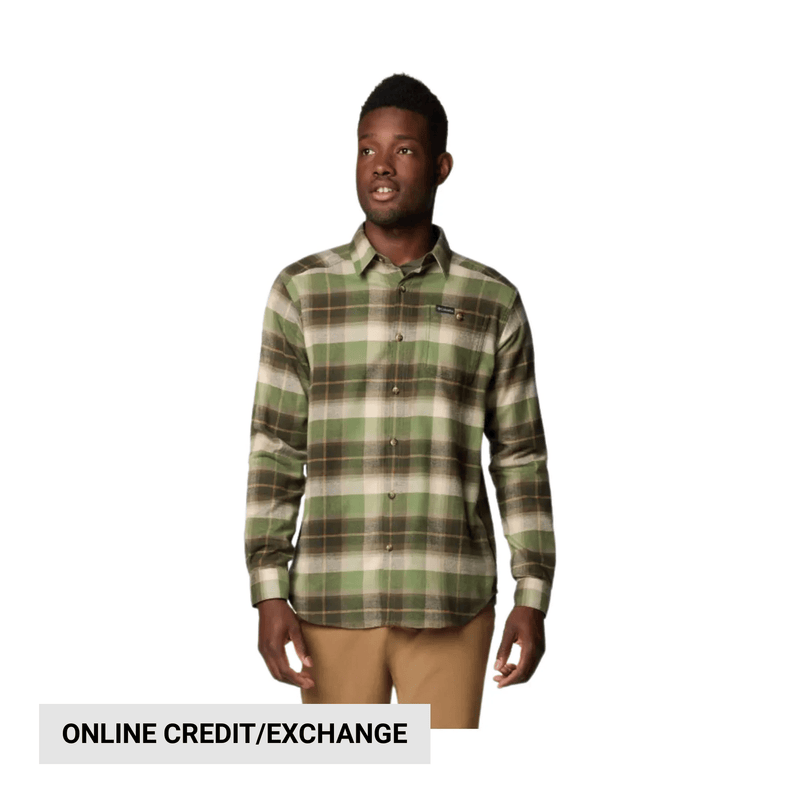 Columbia Men's Cornell Woods Flannel Long Sleeve Shirt - Stone Green Classic Multi Tartan
