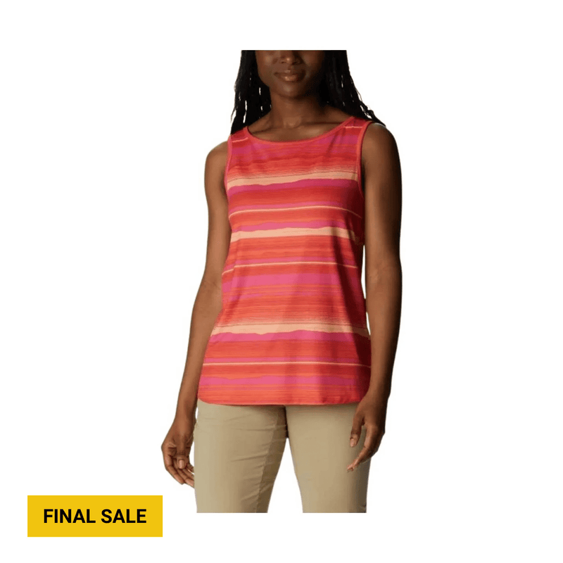 Columbia Women's Chill River Tank - Sunset Orange/Horizons Stripe