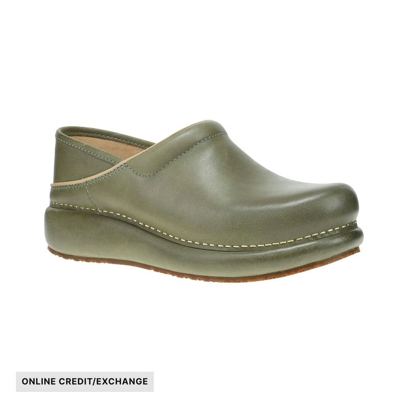 Dansko Women's Platform Pro Clogs - Green Burnished Nubuck