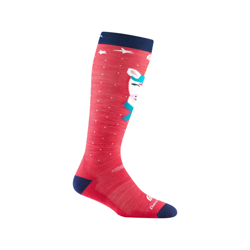 Darn Tough Vermont Kids' Magic Mountain Over The Calf Midweight Ski and Snowboard Socks - Raspberry