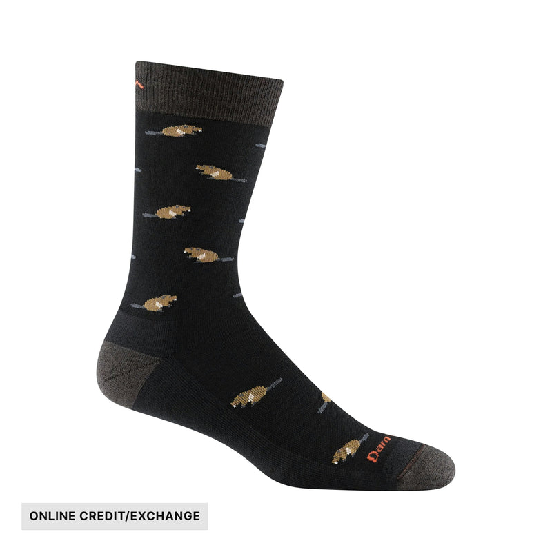 Darn Tough Vermont Men's Sawtooth Crew Lightweight Lifestyle Sock - Black