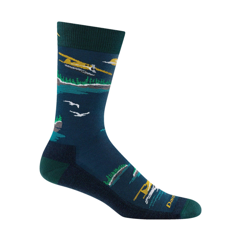 Darn Tough Vermont Men's Float Plane Crew Lightweight Lifestyle Sock - Midnight