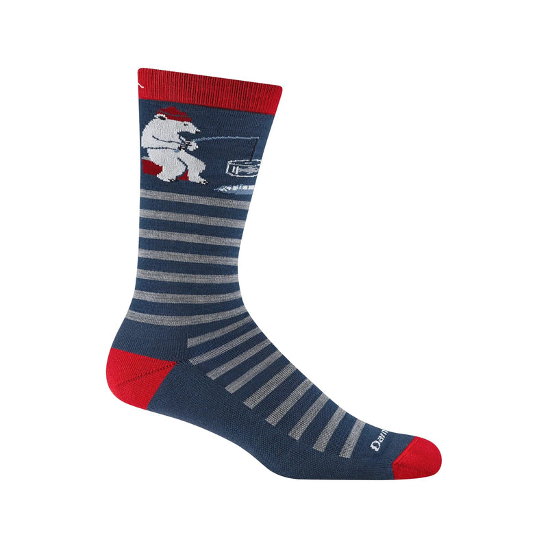 Darn Tough Vermont Men's Wild Life Crew Lightweight Lifestyle Sock - Polar Bear Lake