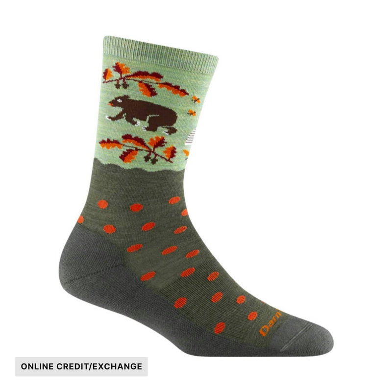 Darn Tough Vermont Women's Wild Life Lightweight Lifestyle Crew - Forest