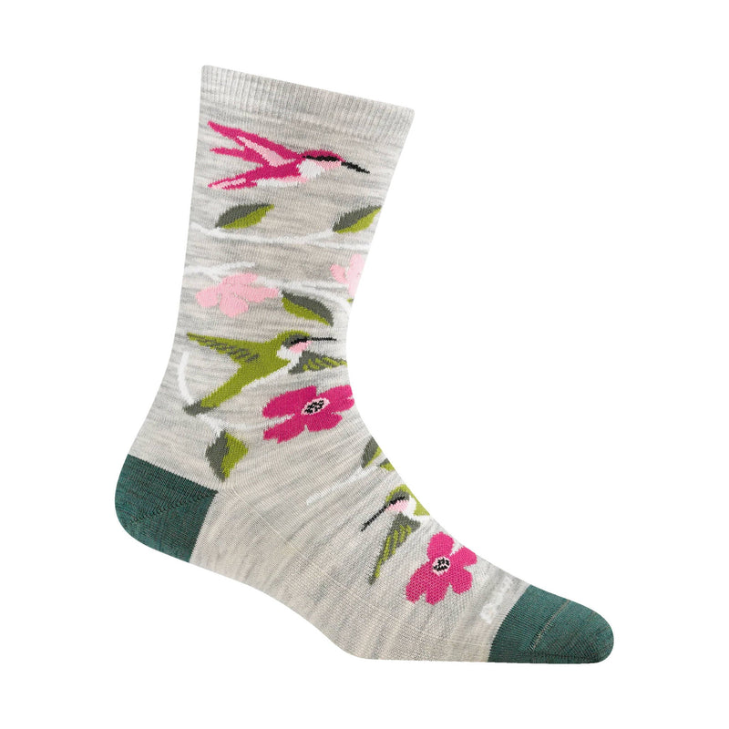 Darn Tough Vermont Women's Birds of a Feather Crew Lightweight Lifestyle Sock - Ash
