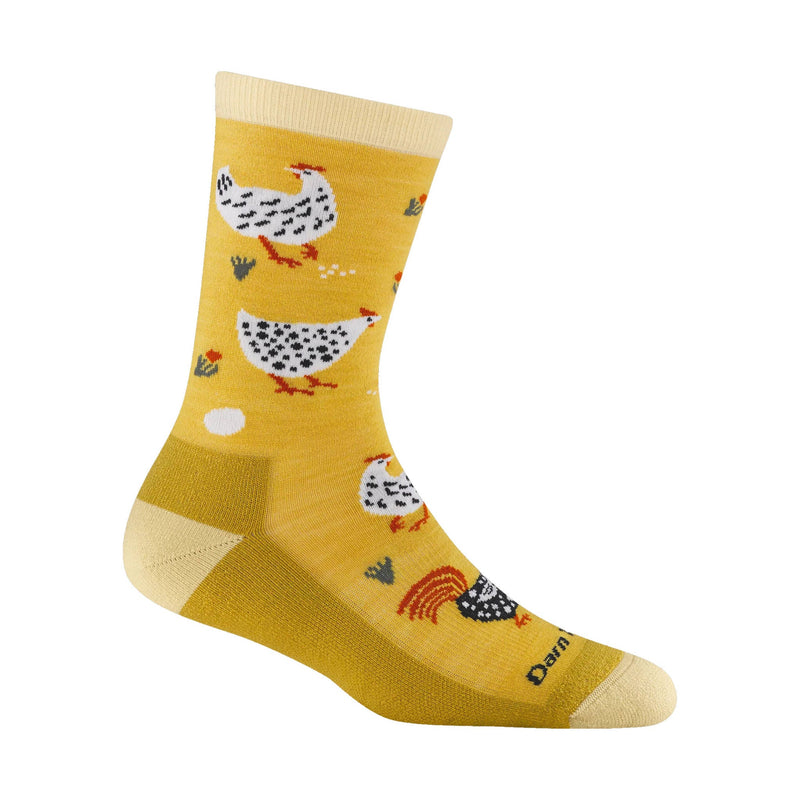 Darn Tough Vermont Women's Mother Clucker Crew Lightweight Lifestyle Sock - Sunny