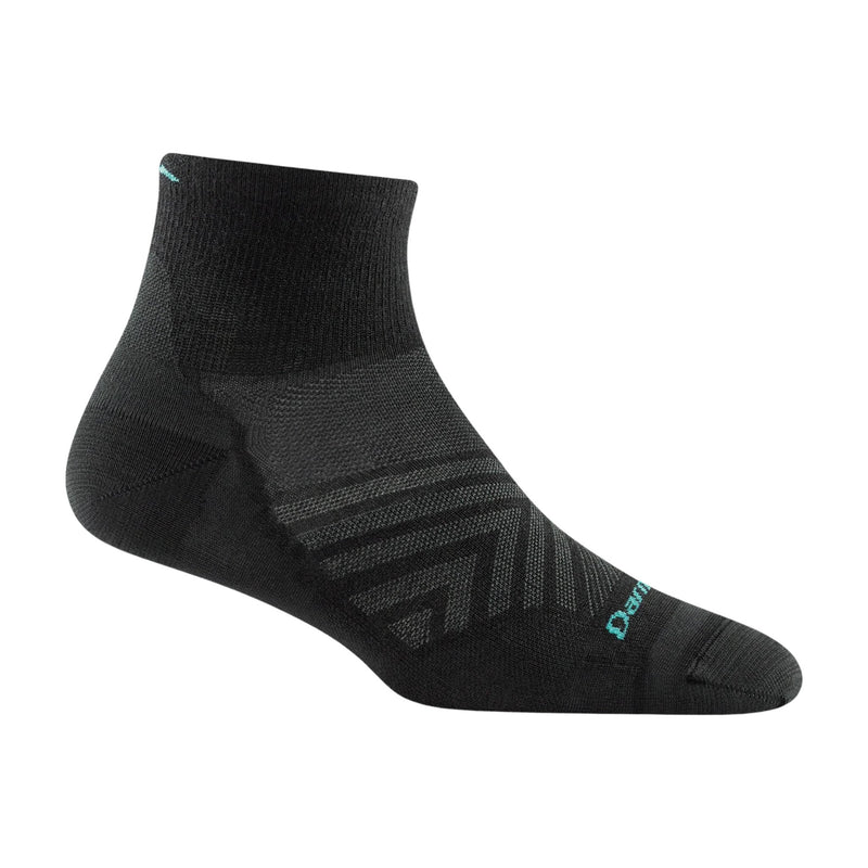 Darn Tough Vermont Women's Run Quarter No Cushion Ultra Lightweight Running Sock - Black