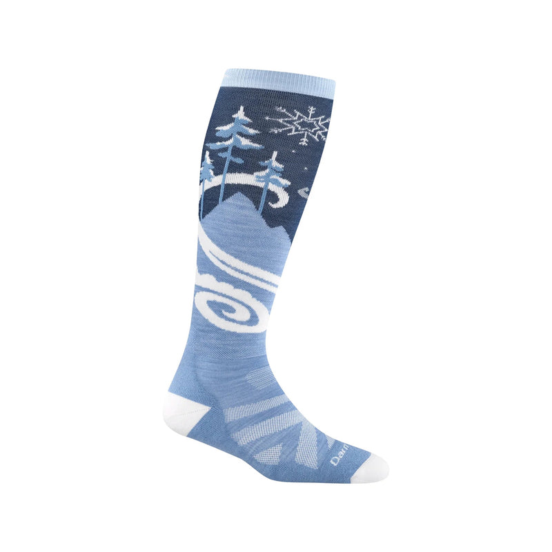 Darn Tough Vermont Women's Swirlwind Over The Calf Lightweight Ski and Snowboard Socks - Midnight
