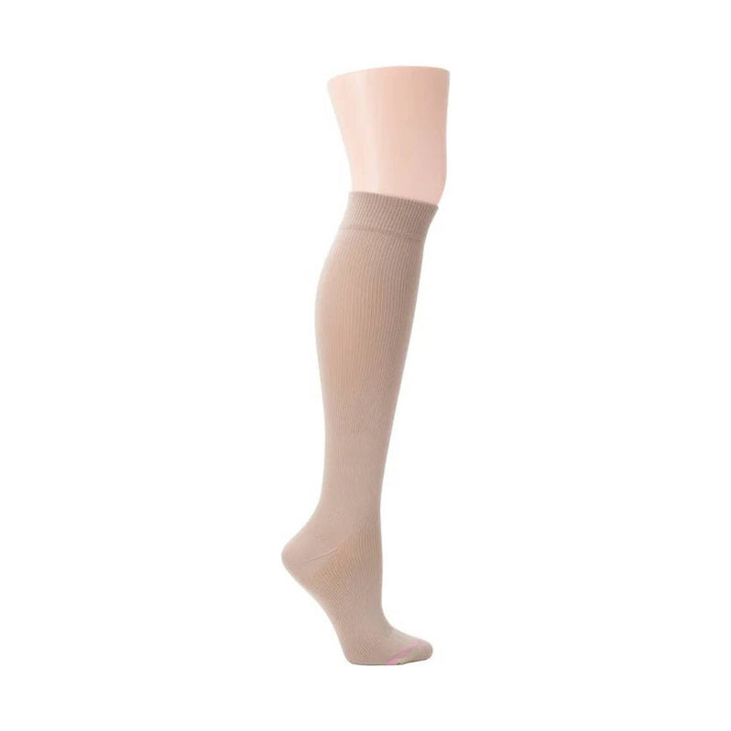 Dr. Motion Women's Compression Sock Solid Microfiber Nylon - Beige