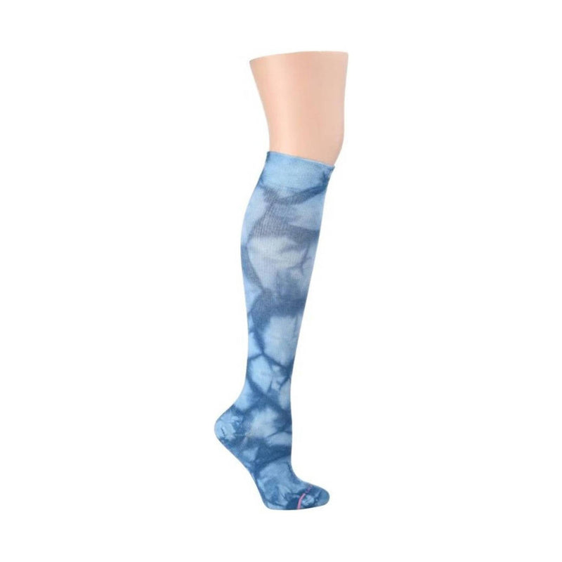 Dr. Motion Women's Tie Dye Knee-High Compression Sock - Deep Water