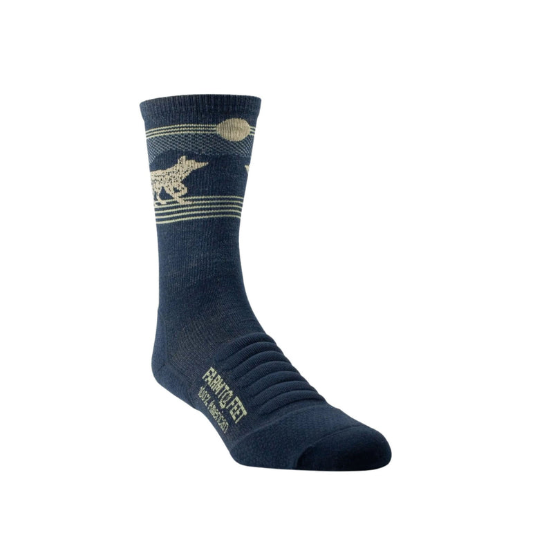 Farm To Feet Men's Lone Wolf Light Targeted Cushion Three Quarter Crew Socks - Total Eclipse