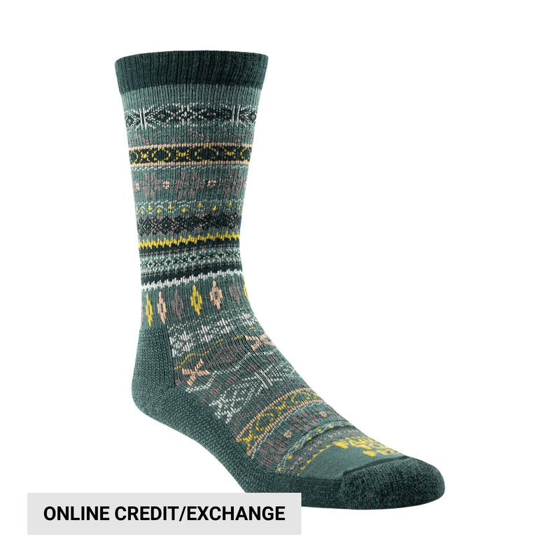 Farm To Feet Women's Hamilton Light Cushion Crew - Green Cables
