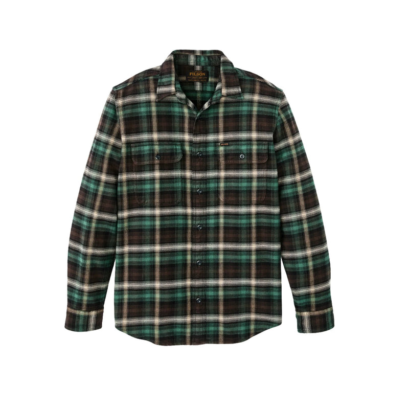 Filson Men's Vintage Flannel Work Shirt - Brown/ Cream/ Multi Plaid