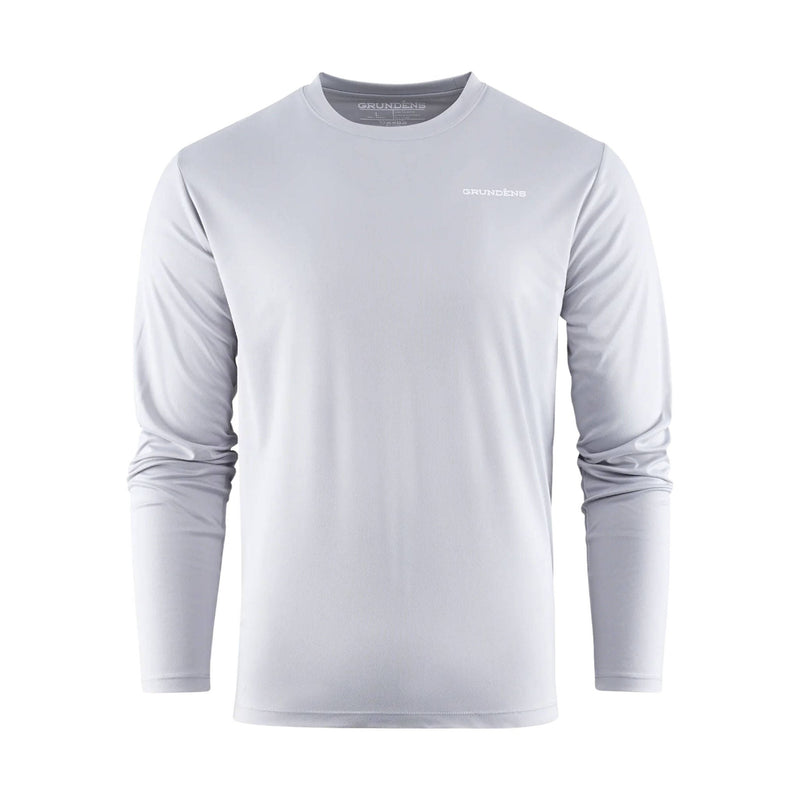 Grundens Men's Striped Bass Long Sleeve Tech Tee - Steel Grey