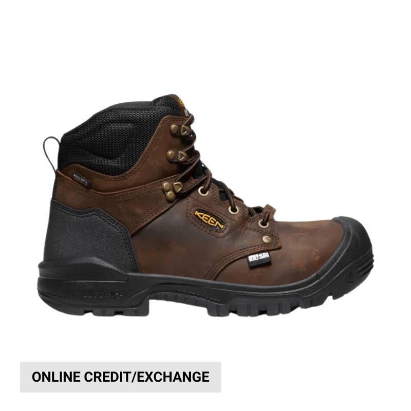 KEEN Utility Men's Independence 6 Inch Insulated Waterproof Carbon Fiber Toe Work Boots - Dark Earth/Black