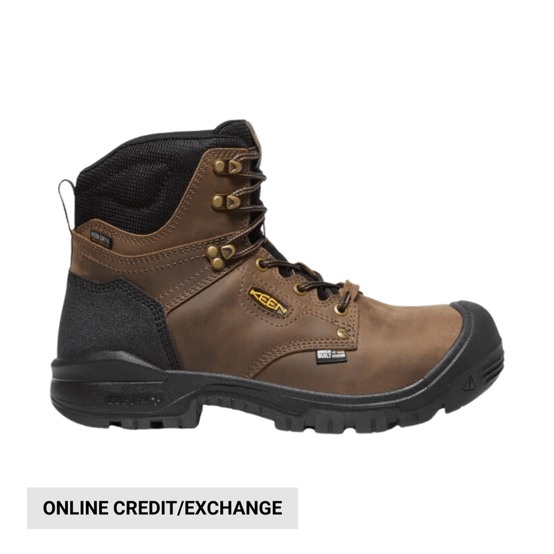 KEEN Utility Men's Independence 6 Inch Waterproof Carbon Fiber Toe Work Boot - Dark Earth/Black