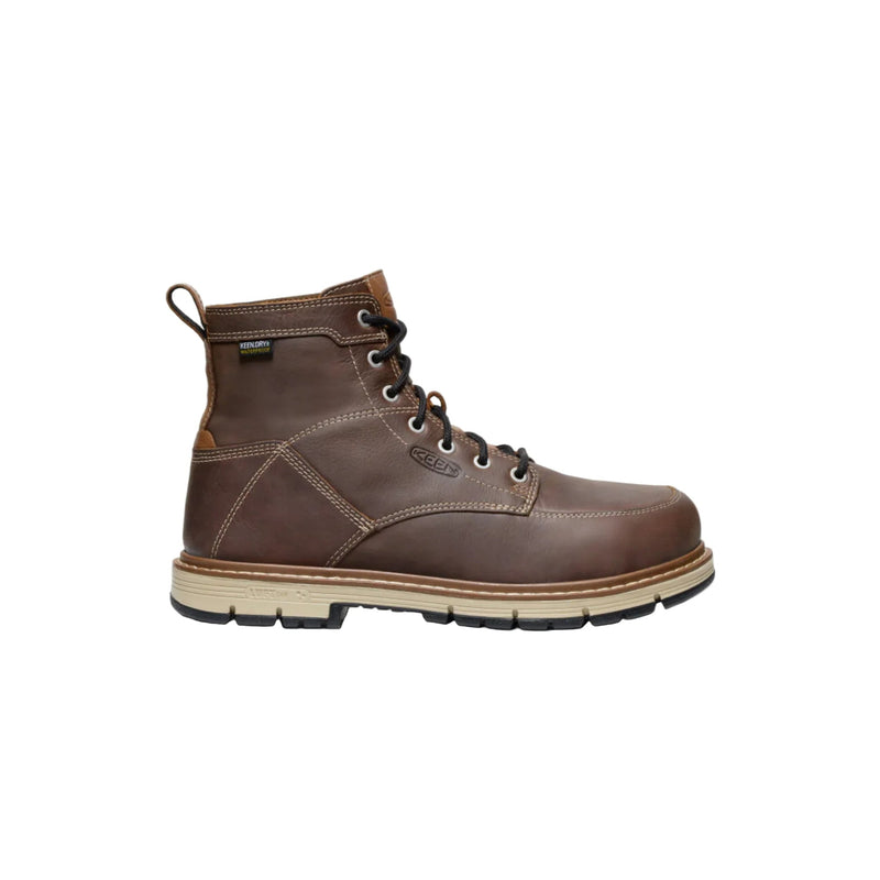 KEEN Utility Men's San Jose 6 Inch Waterproof 90 Degree Heel Aluminum Toe Work Boot - Bison/Black
