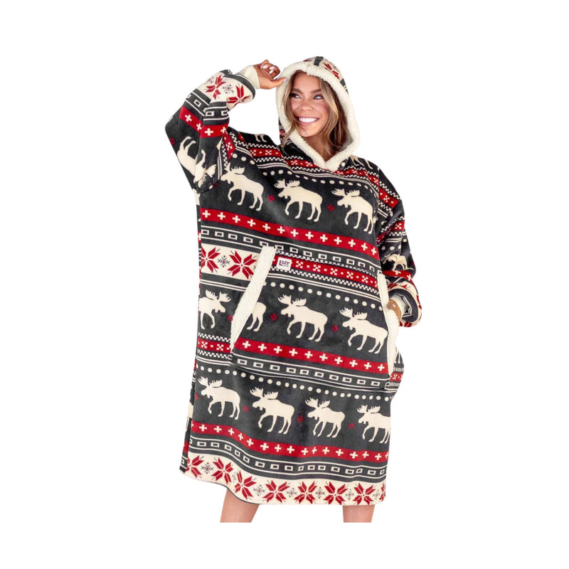 Lazy One Blanket Hoodie - Cabin Fair Isle