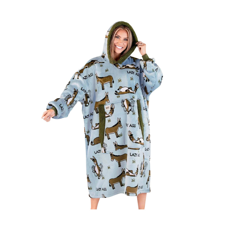 Lazy One Lazy Ass Blanket Hoodie - Blue/Green