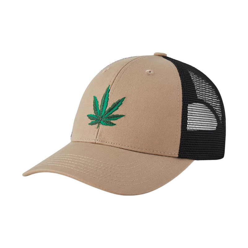 Life Is Good Cannabis Trucker Hat - Tan