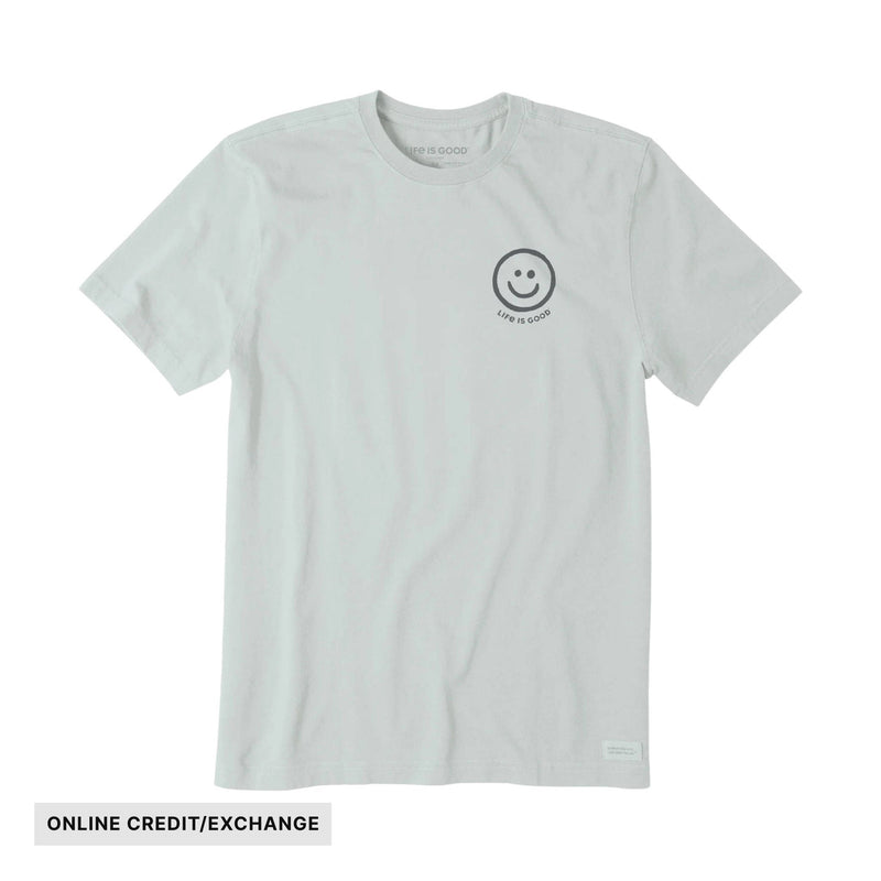 Life Is Good Men's Smile Face Short Sleeve Crusher Tee - Fog Gray