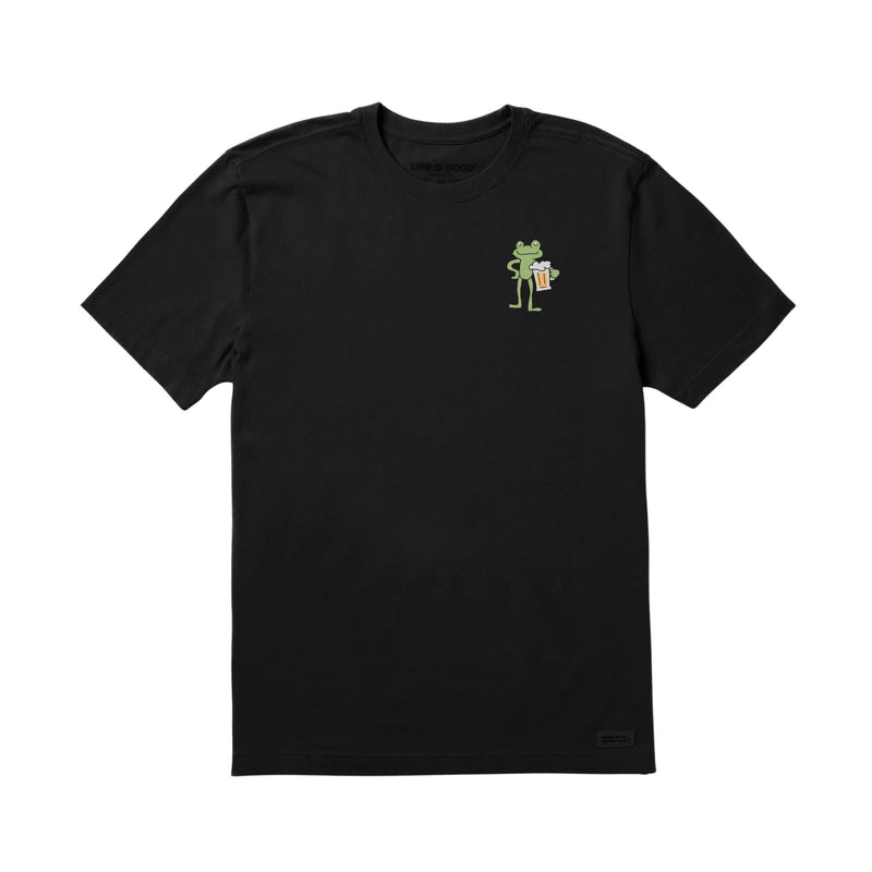 Life Is Good Men's Bert's Smile Frog Short Sleeve Crusher Tee - Faded Black