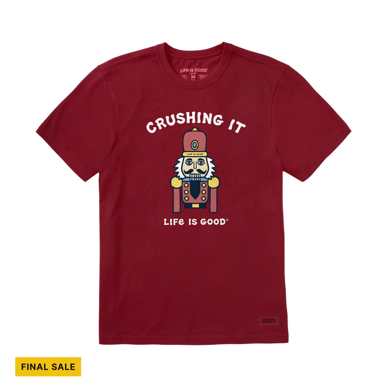 Life Is Good Men's Crushing It Nutcracker Short Sleeve Crusher Tee - Adirondack Red