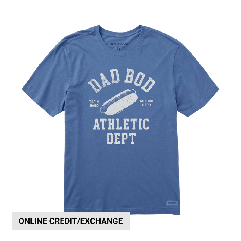 Life Is Good Men's Dad Bod Athletic Club Short Sleeve Tee - Vintage Blue