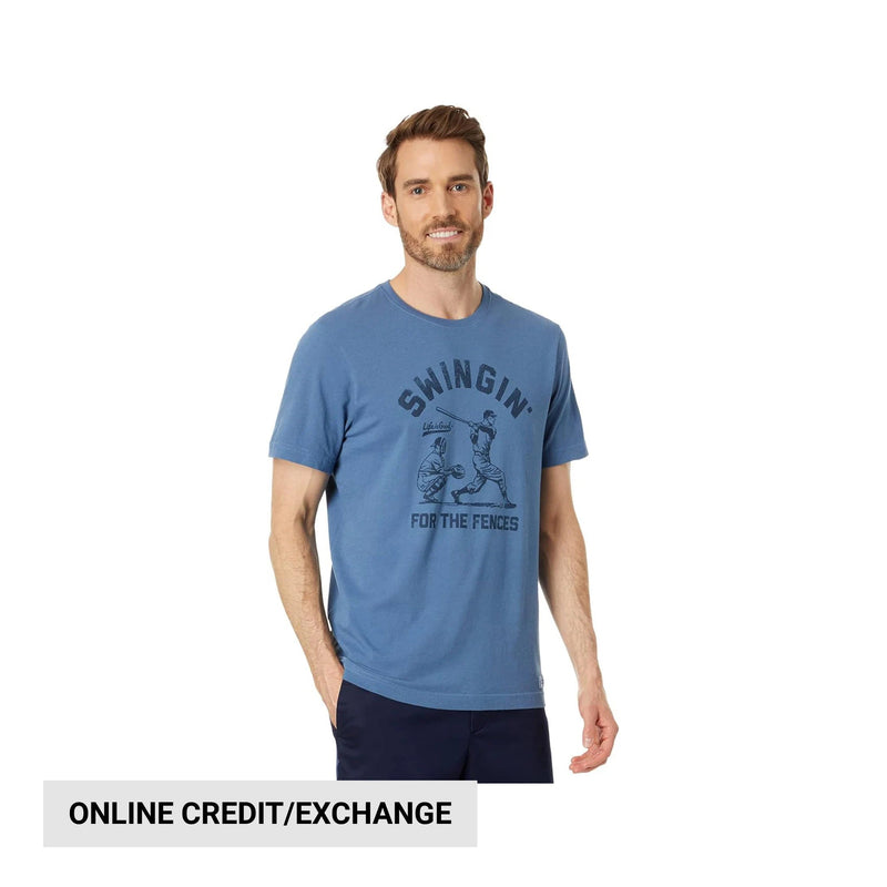 Life Is Good Men's Swingin Fence Tee - Vintage Blue