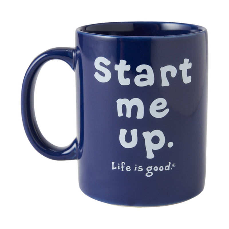Life Is Good Start Me Up Coffee Jake's Mug - Darkest Blue