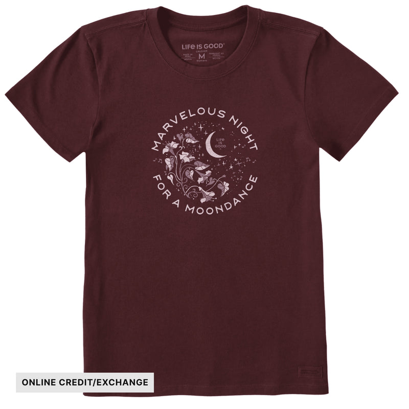 Life Is Good Women's Moondance Short Sleeve - Deep Burgundy