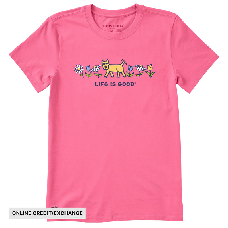 Life Is Good Women's Rocket Daisy Walk Short Sleeve Tee - Watermelon Pink