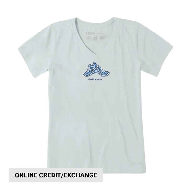 Life Is Good Women's Gotta Run Short Sleeve Tee - Fog Gray