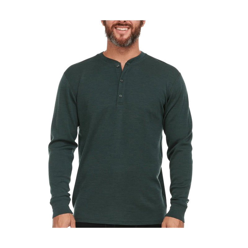 Minus 33 Men's Midweight Long Sleeve Henley - Forest Green