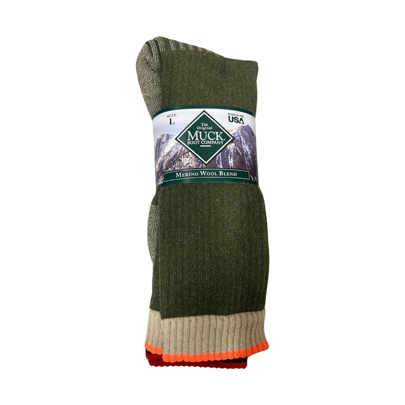 Muck Boot 2 Pack Merino Socks - Green Assorted