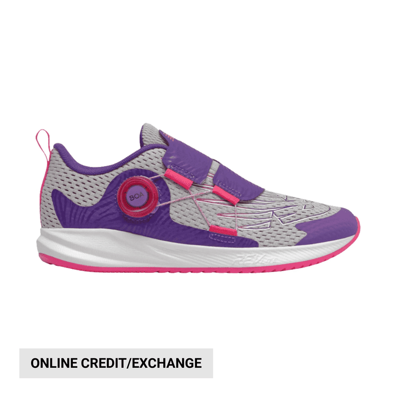 New Balance Big Kids' FuelCore Reveal V3 Boa Running Shoes - Rain Cloud/Pink Glo/Prism Purple