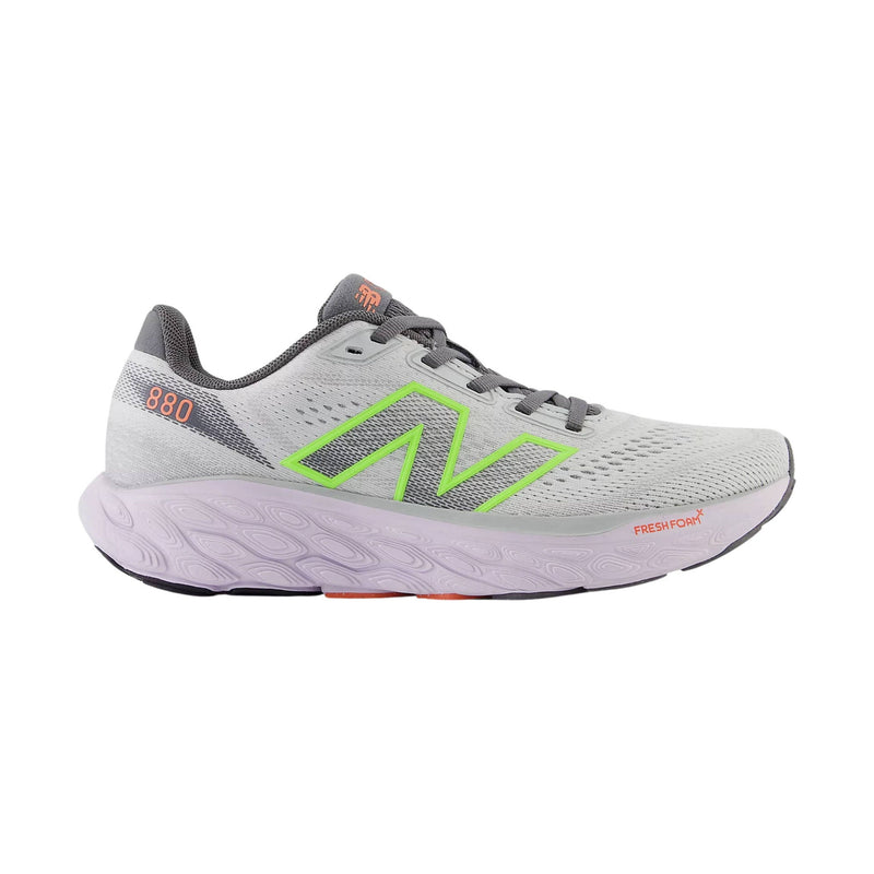 New Balance Women's Fresh Foam X 880v14 Running Shoes - Grey Matter with Taro and Bleached Lime Glo