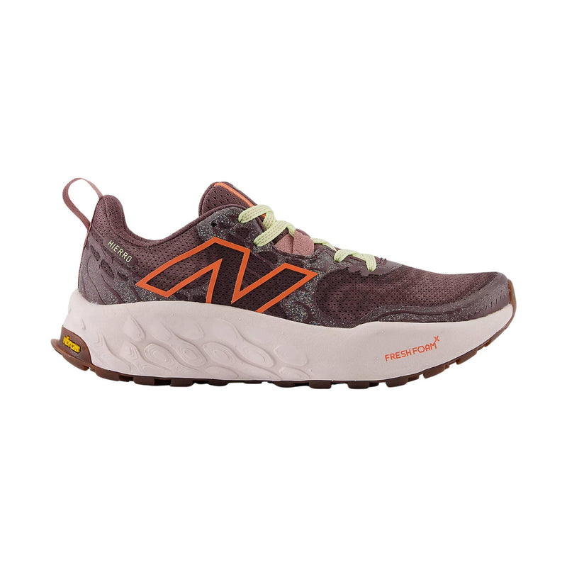 New Balance Women's Fresh Foam X Hierro v8 Trail Shoes - Licorice with Gulf Red and Pink Granite