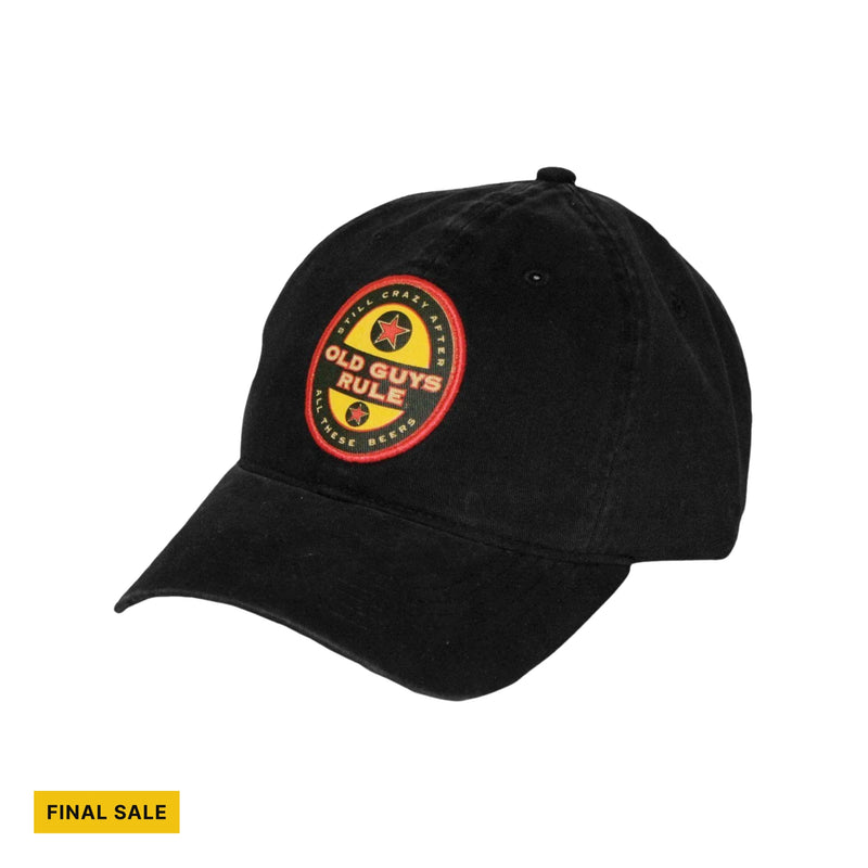 Old Guys Rule Beer Label Baseball Cap - Black
