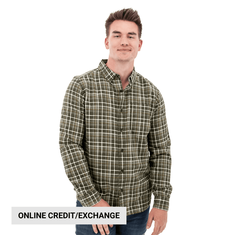 Old Ranch Men's Chase Organic Hidden Button Down Shirt - Olive