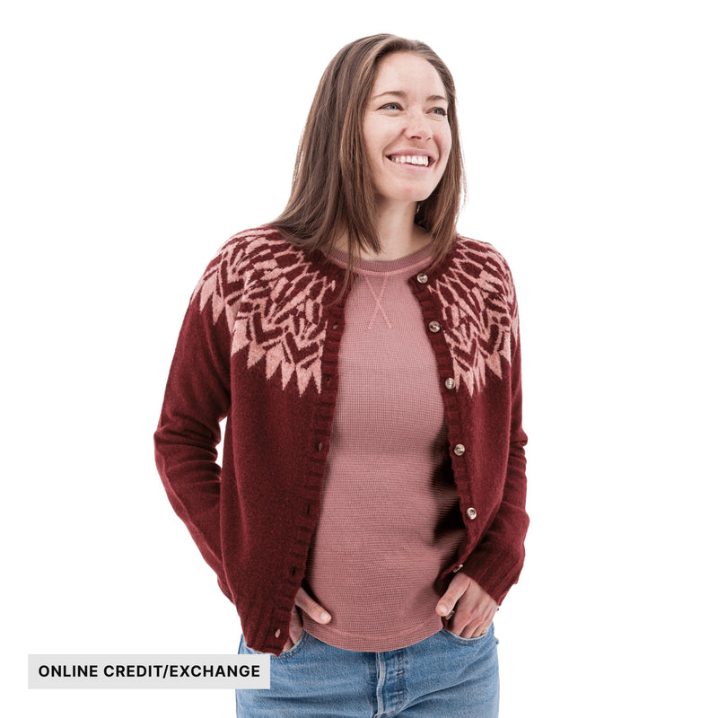 Old Ranch Women's Alani Fair Isle Cardigan - Port