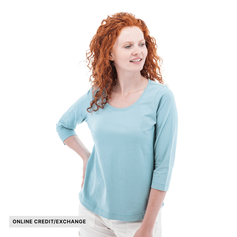 Old Ranch Women's Magnolia 25 Organic Three Quarter Sleeve Top - Tourmaline