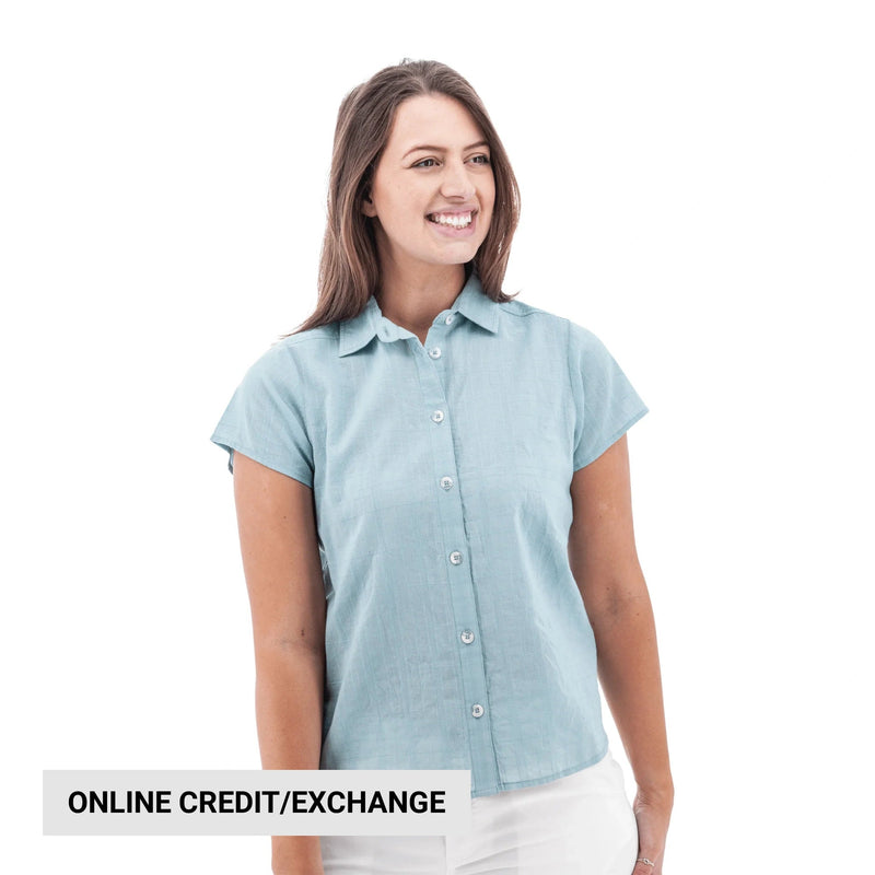 Old Ranch Women's Aubrey Organic Camp Shirt - Lt. Blue