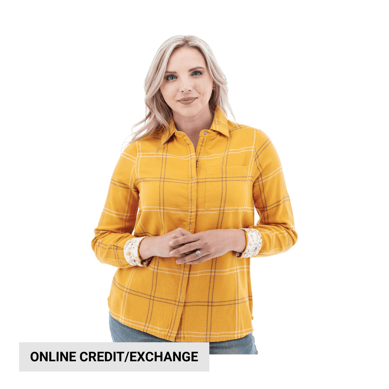 Old Ranch Women's Aveline Organic Flannel Shirt - Gold