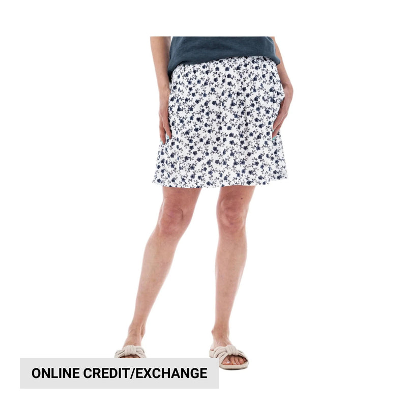 Old Ranch Women's Fleur Pull On Print Skirt - White