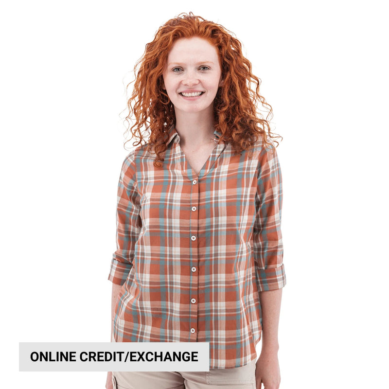Old Ranch Women's Plumas 25 Organic Roll Up Shirt - Hot Sauce