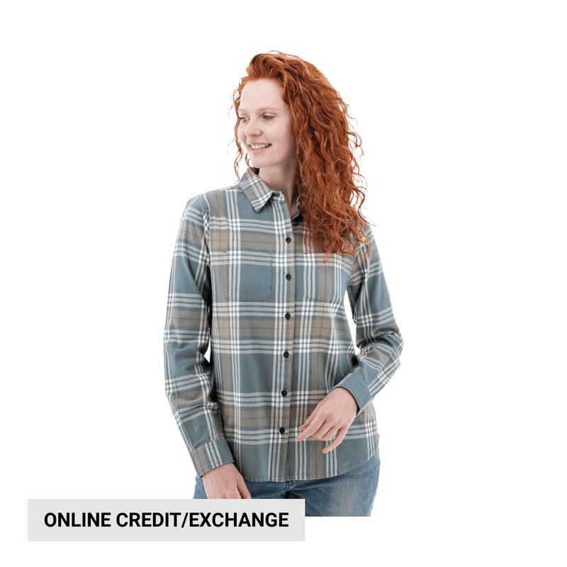 Old Ranch Women's Salina Organic Plaid Shirt - Smoke Blue